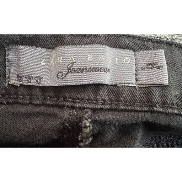 Zara Basic Black Denim Jeanswear Size 22 Cotton & Spandex Womens Straight Leg - Picture 6 of 9